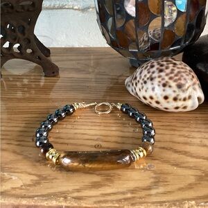 Men’s Tiger’s Eye Hematite Bracelet👁️